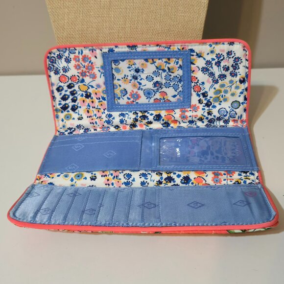 Vera Bradley Tri-Fold Wallet in Coral Floral - Picture 3 of 5